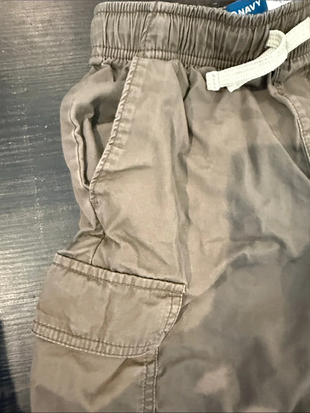 Old Navy Boy’s Cargo Shorts in Gray with Drawstring Waist